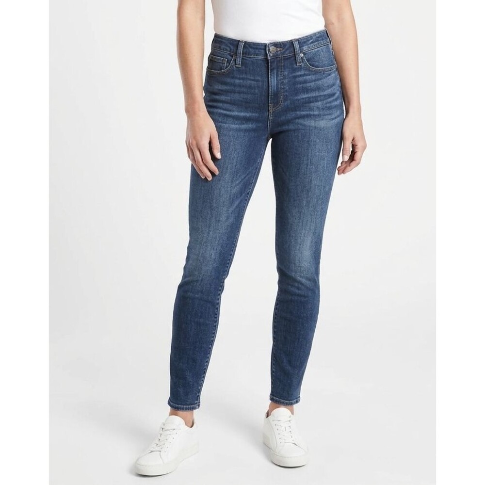 Athleta Sculptek Skinny Jeans Womens 10 Blue Denim Dark Wash EUC 30x29